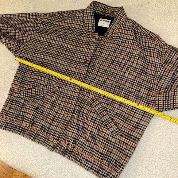 Old Navy Women’s Houndstooth Bomber Jacket Brown Tan Size XL NWOT - Picture 8 of 11